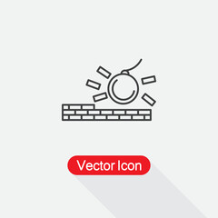 Demolition linear Icon, Outline Demolition Logo Vector Illustration Eps10
