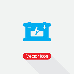 Car Battery Icon, Linear Industrial Battery Logo Vector Illustration Eps10