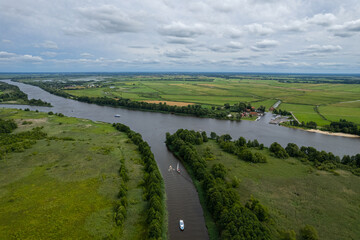 Obraz premium Aerial summer beautiful view of The Aukštumala raised bog swamp, Lithuania