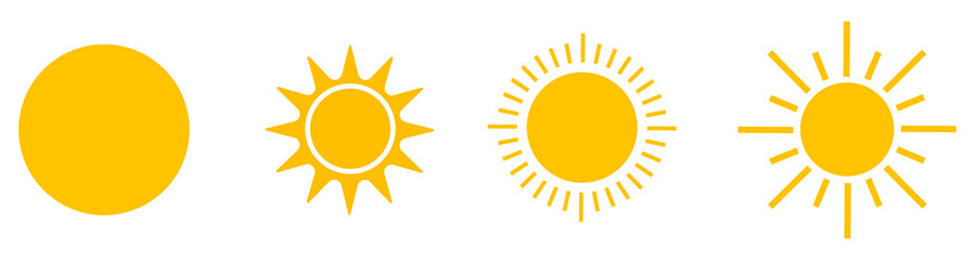 Sun icons collection. Vector illustration