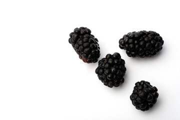 Delicious juicy blackberry isolated on white background