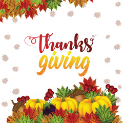 Thanksgivind day background, autumn season card