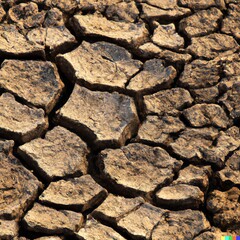 Drought concept, Dried earth 3d illustration