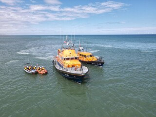 Fototapeta premium RNLI Humber Lifeboat / Bridlington Lifeboat / Withernsea Lifeboat on manoeuvres