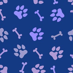  Animals seamless dogs footprints and bones pattern for clothes print and kids and fabrics and wrapping