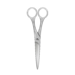 Realistic metal scissors. Cutting tool for handmade, tailoring, sewing and needlework