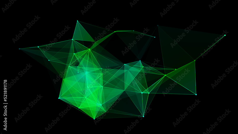 Leinwandbilder Network connection structure. Science background. Abstract digital background. Big data visualization. 3d rendering.