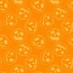 Autumn cartoon line art seamless pumpkins pattern for clothes print and wrapping and notebooks and kids