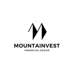 Obraz premium mountain investment letter m logo for financial companies