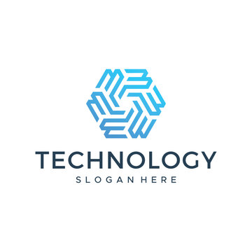 geometric technology logo design for corporate business