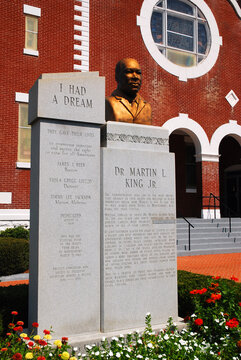 A Memorial To Martin Luther King Jr Stands At The Brown Chapel AME Church In Selma Alabama, Where King Began His March To Montgomery For Civil Rights