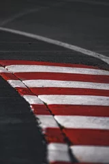 Foto op Canvas red and white kerb on formula one racetrack  © Remy