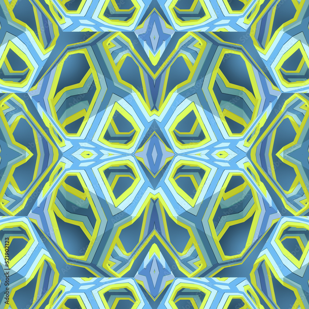 Aufkleber 3d rendering abstract kaleidoscopic background digital illustration. contemporary art