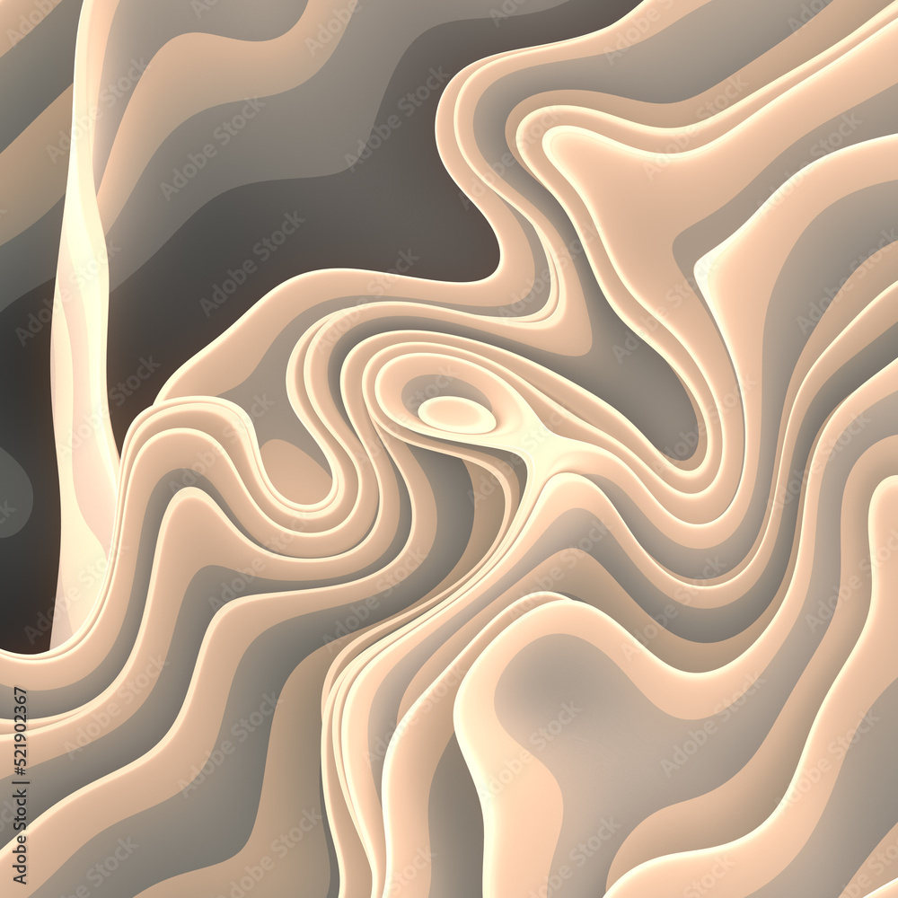 Poster Abstract modern smooth waves. Wave pattern. Art background. 3d rendering digital illustration