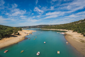 Beautiful natural landscapes in the Verdon Gorge and Lake of Sainte-Croix in Provence, France