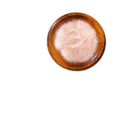 Fine-grain pink Himalayan salt and crystals - Text space