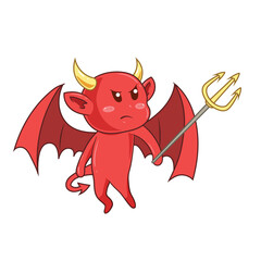 the cute character of a little devil. vector illustration