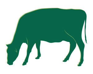 cow eating green silhouette