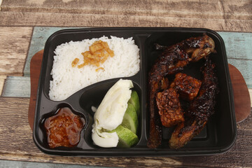 sushi with chopsticks