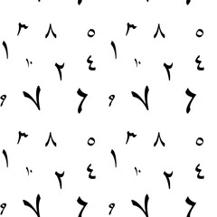 seamless pattern with black arabic numbers