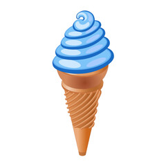 funnel cone, blueberry ice cream