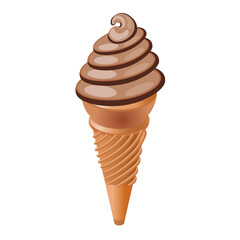 funnel cone, chocolate ice cream