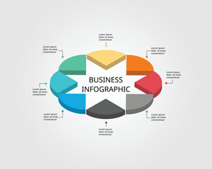 step chart template for infographic for presentation for 8 element