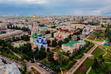 The city of Tambov, aerial view from drone