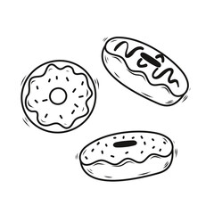 Donut vector illustration in hand-drawn style isolated on white background