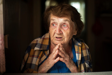 The portrait of an elderly woman is emotionally telling.