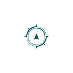 compass logo and symbol with vector concept illustration template