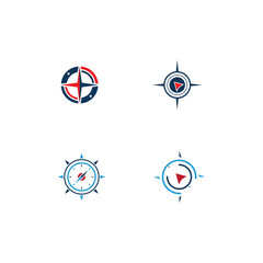 compass logo and symbol with vector concept illustration template
