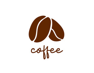 Coffee beans symbol logo illustration
