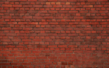 Texture of red brick wall as background