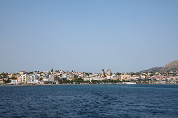 Fototapeta na wymiar Beautiful view of sea and coastal city on sunny day