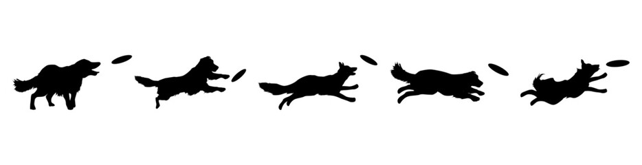 dog silhouette vector collection