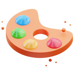 Back to school, art tool icon 3d Illustration