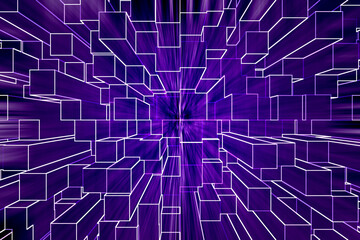 Abstract purple digital metaverse background