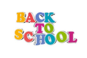 Colorful 3d rendering of Back to School text.
