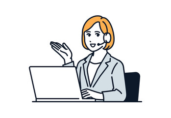 顧客へ案内をする女性オペレーター