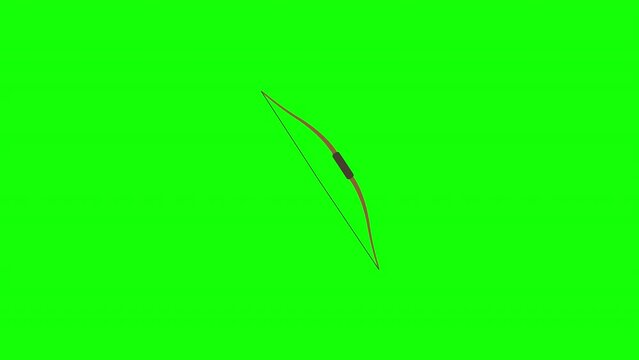 Archery shooting an arrow green, screen motion graphic animation video, transparent background.