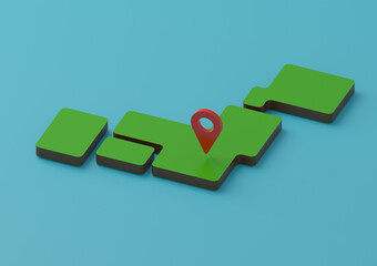 Navigation cursor on map of Japan
