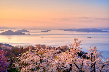 紫雲出山から見た夕暮れ