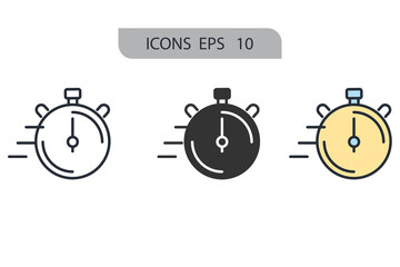 time tracking icons  symbol vector elements for infographic web
