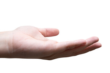 Women hand reach and ready to help or receive. Gesture isolated.