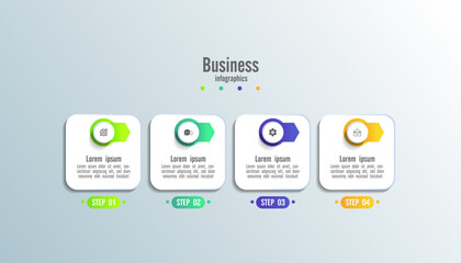 Colorful gradient infographic steps for abstract background flat design