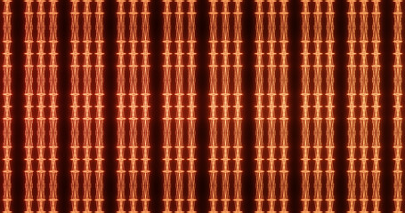 Render with orange glowing lasers on black