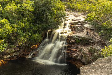waterfall in Lencois town, Chapada Diamantina, State of Bahia, Brazil