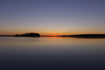 Sunset at Astotin Lake in Elk Island National Park