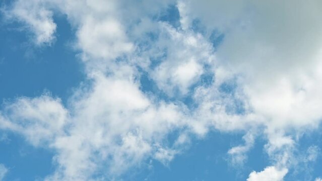 Timelapse of beautiful blue sky and white cloud with 4k resolution. The environment in the natural world.	